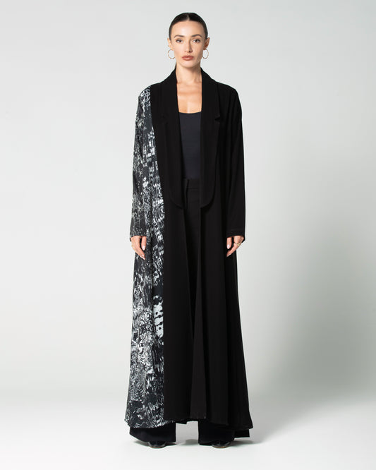 Black Patterned Abaya