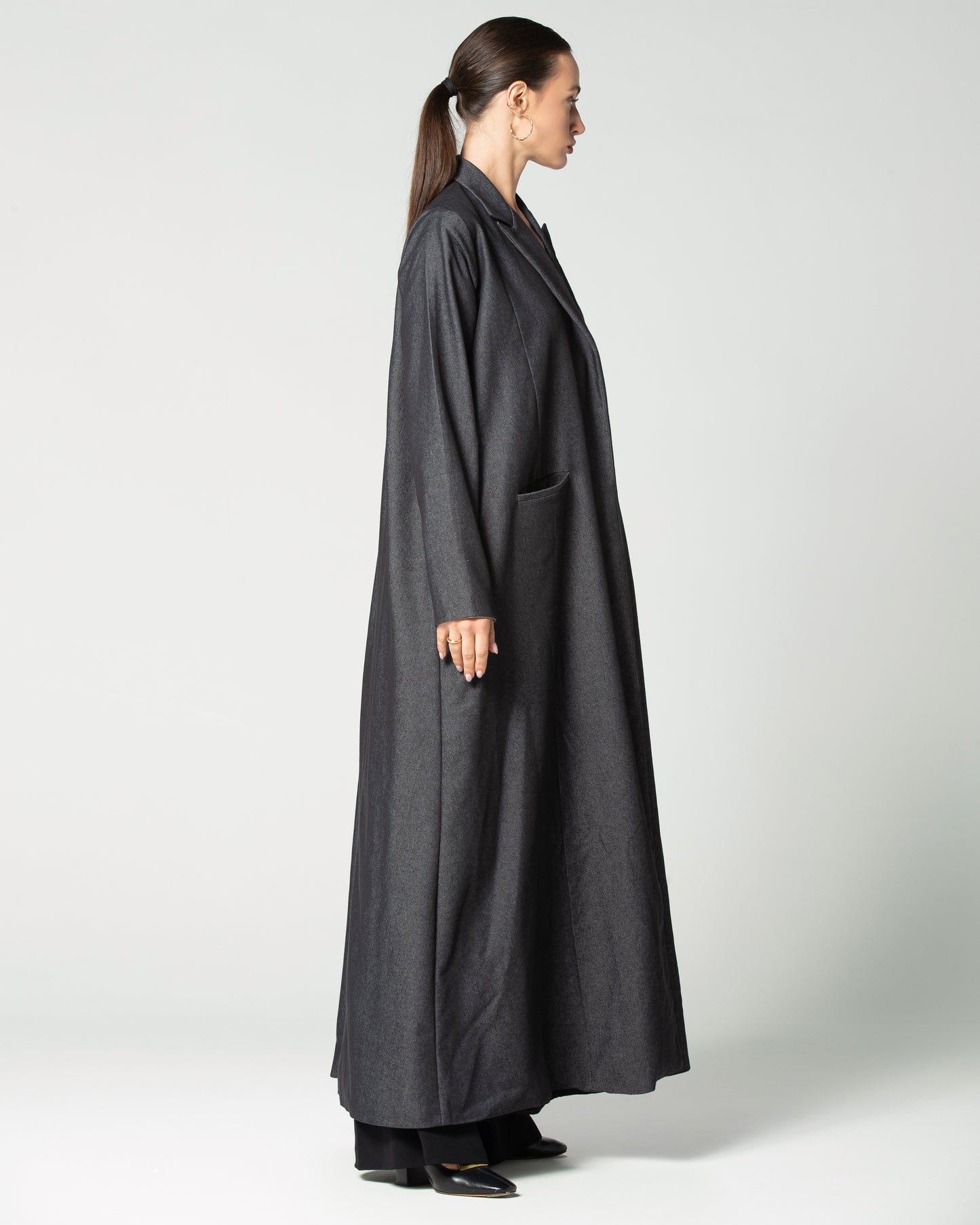 Gray Denim Abaya