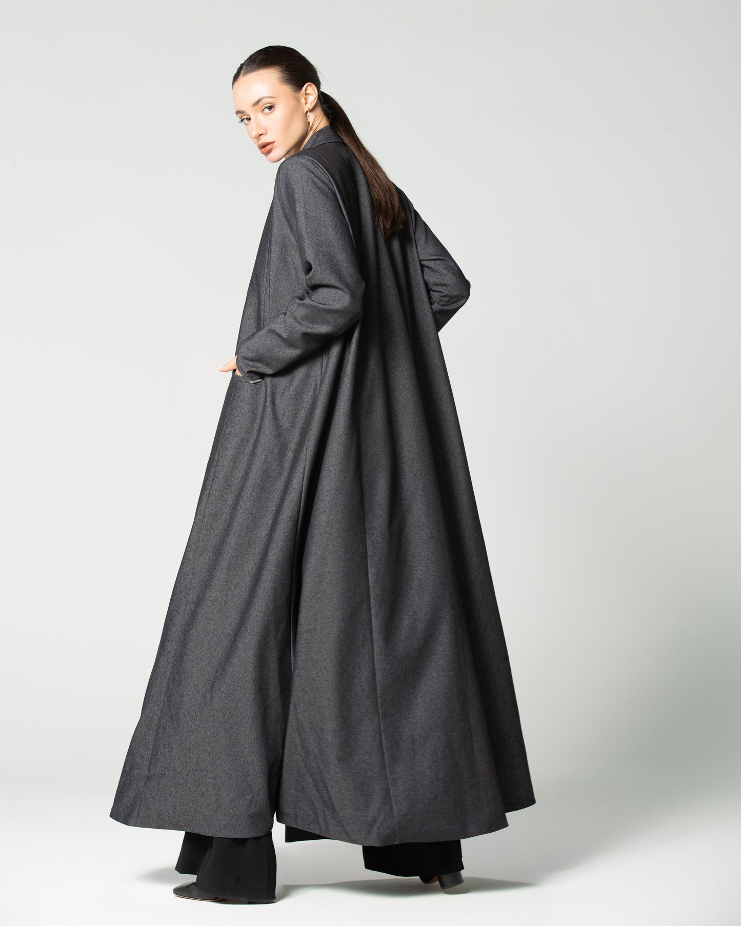 Gray Denim Abaya