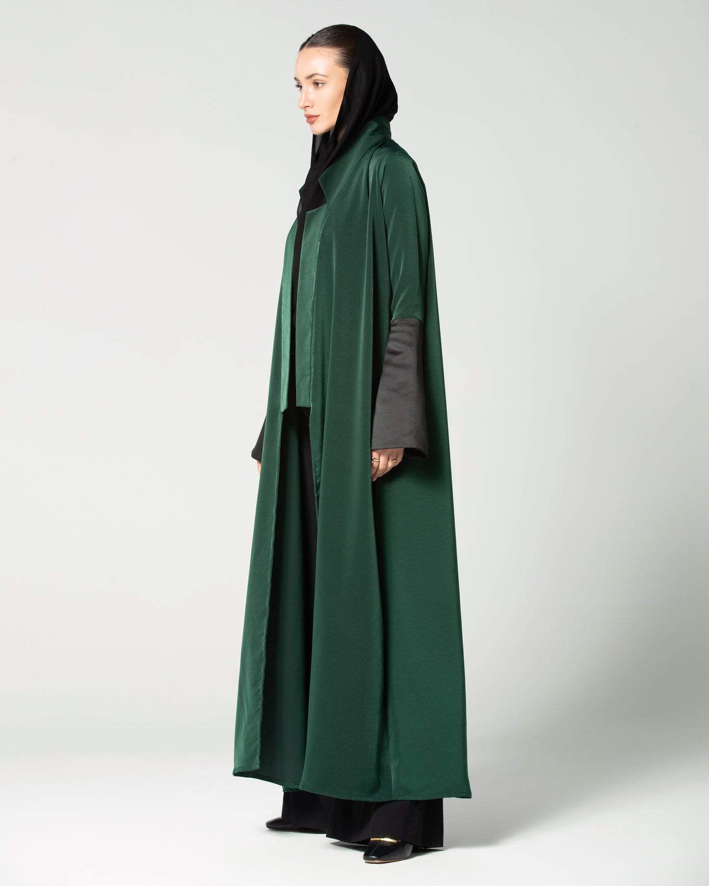 Green and Black Abaya