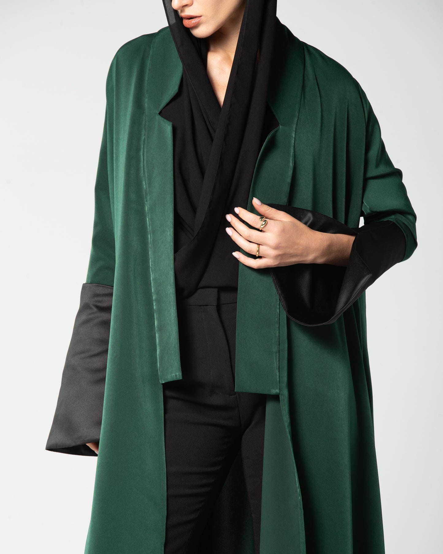 Green and Black Abaya