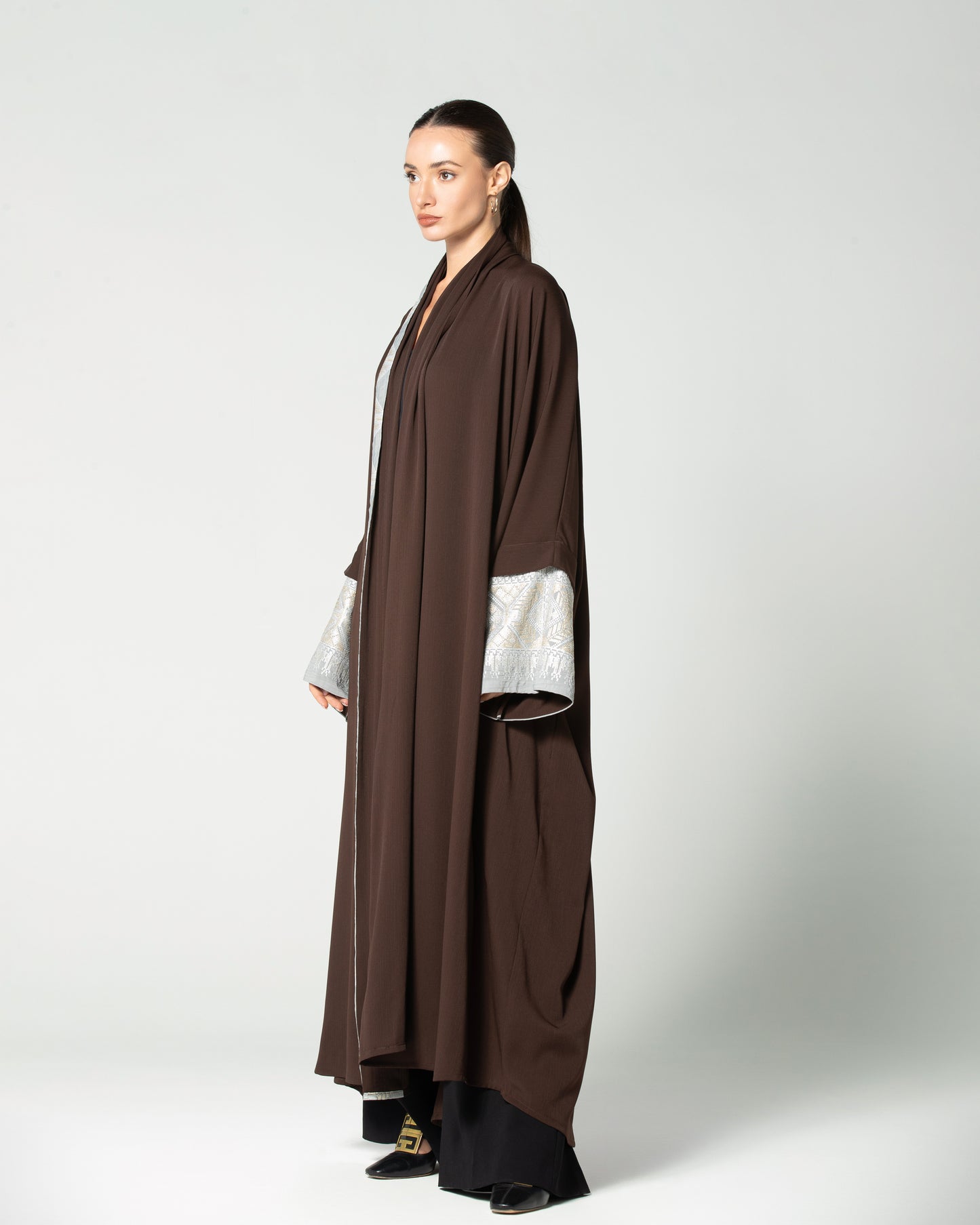 Brown Embroidery Abaya