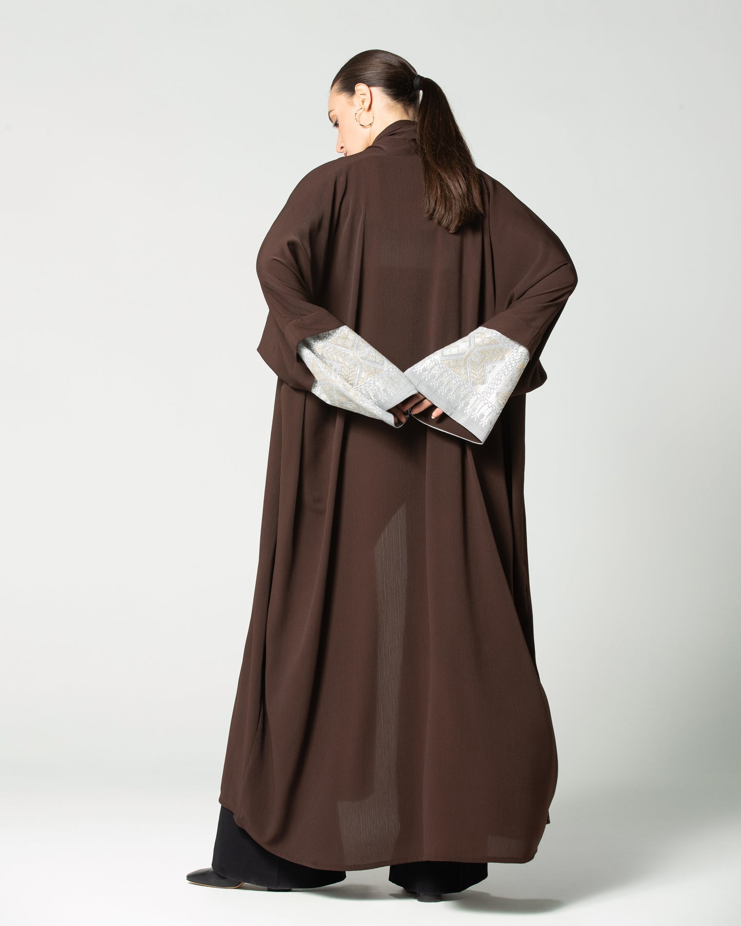 Brown Embroidery Abaya