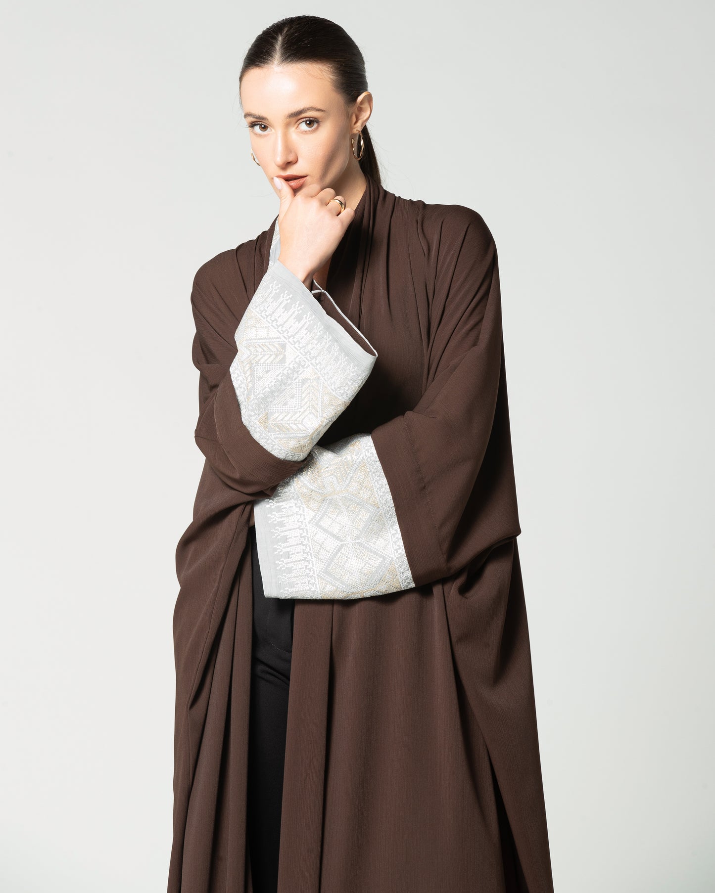 Brown Embroidery Abaya