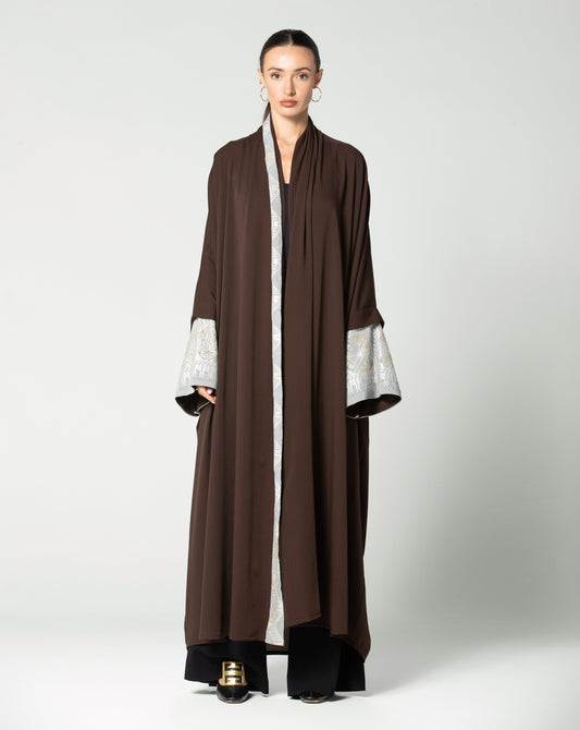 Brown Embroidery Abaya