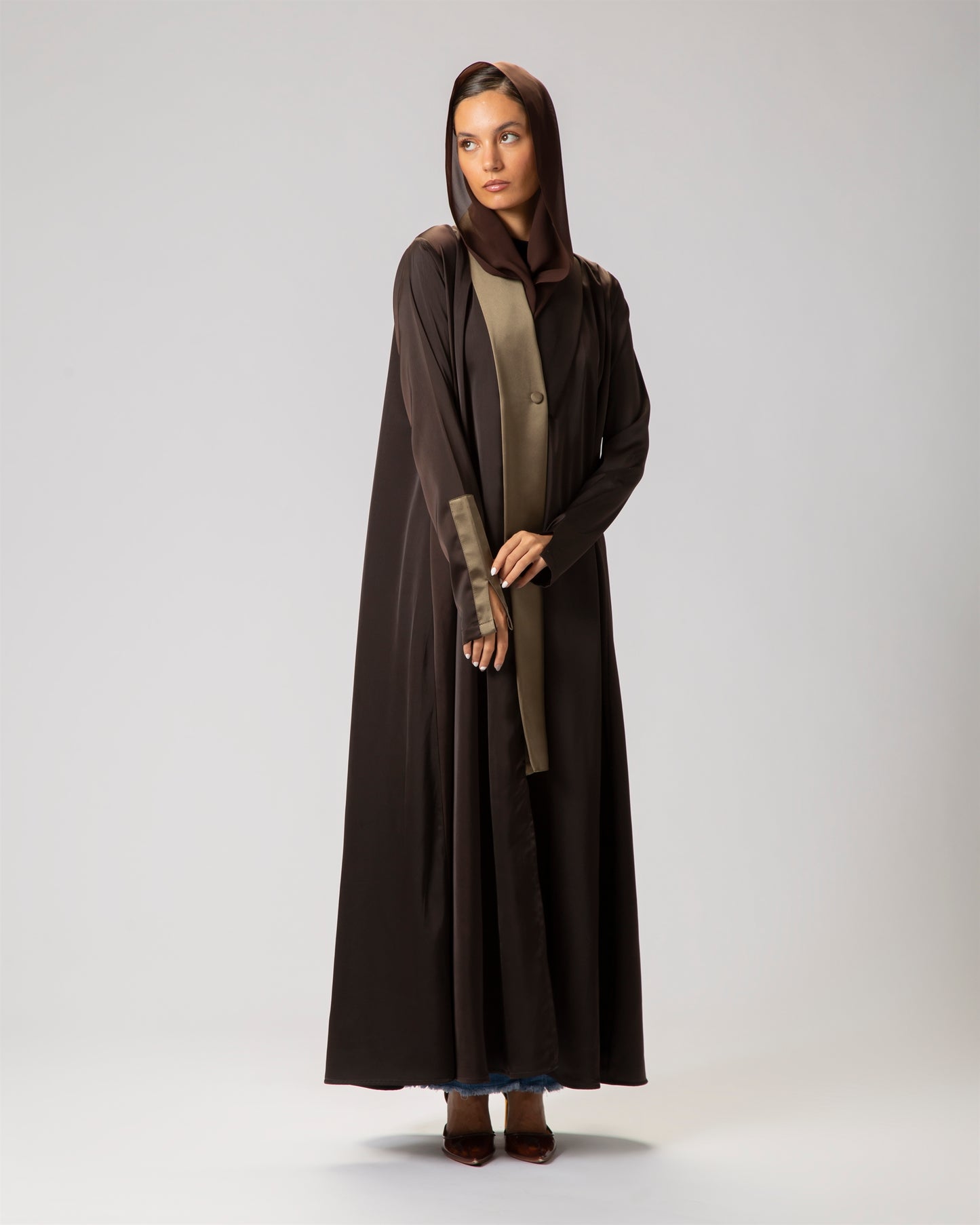 Brown and Olive Abaya