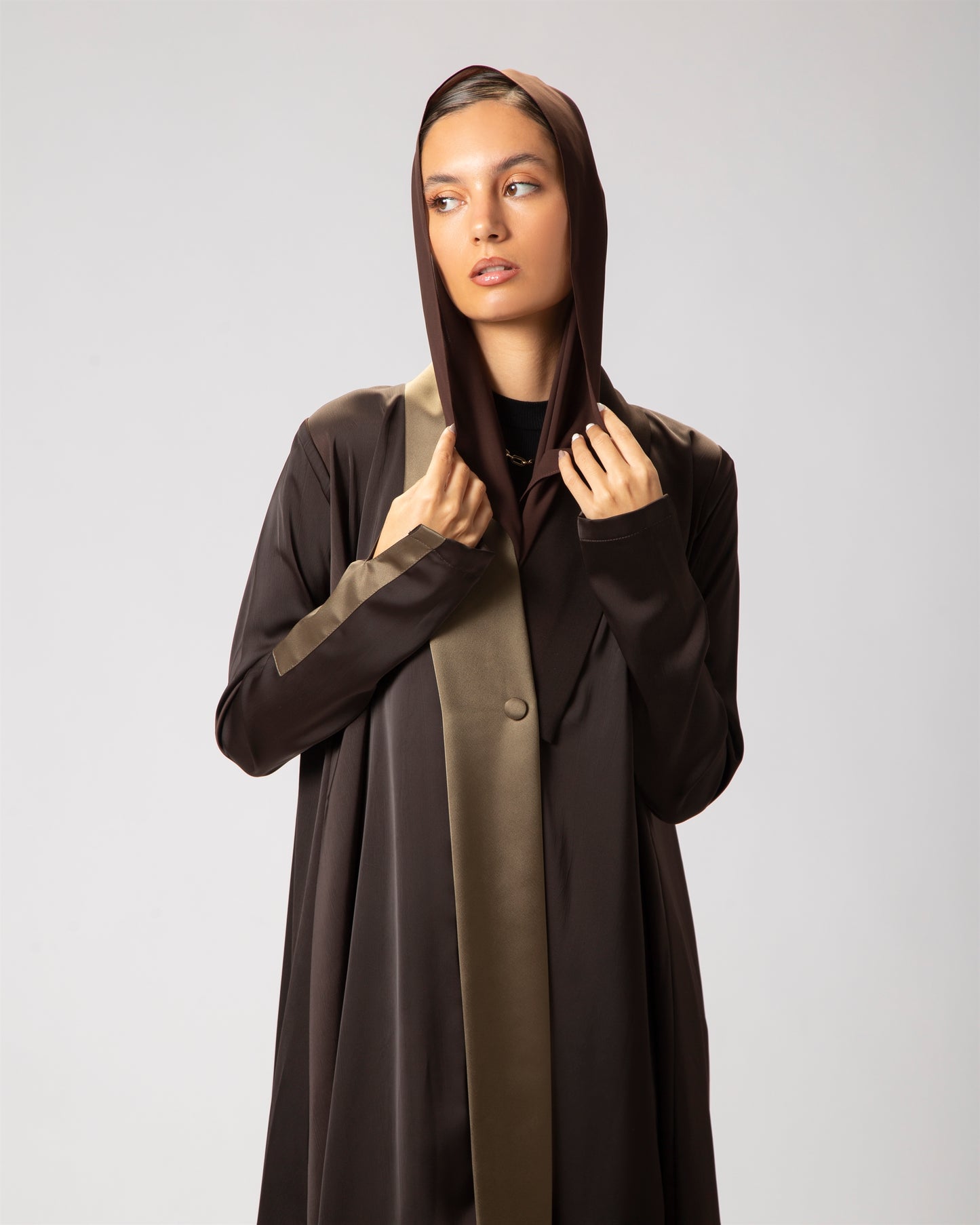 Brown and Olive Abaya