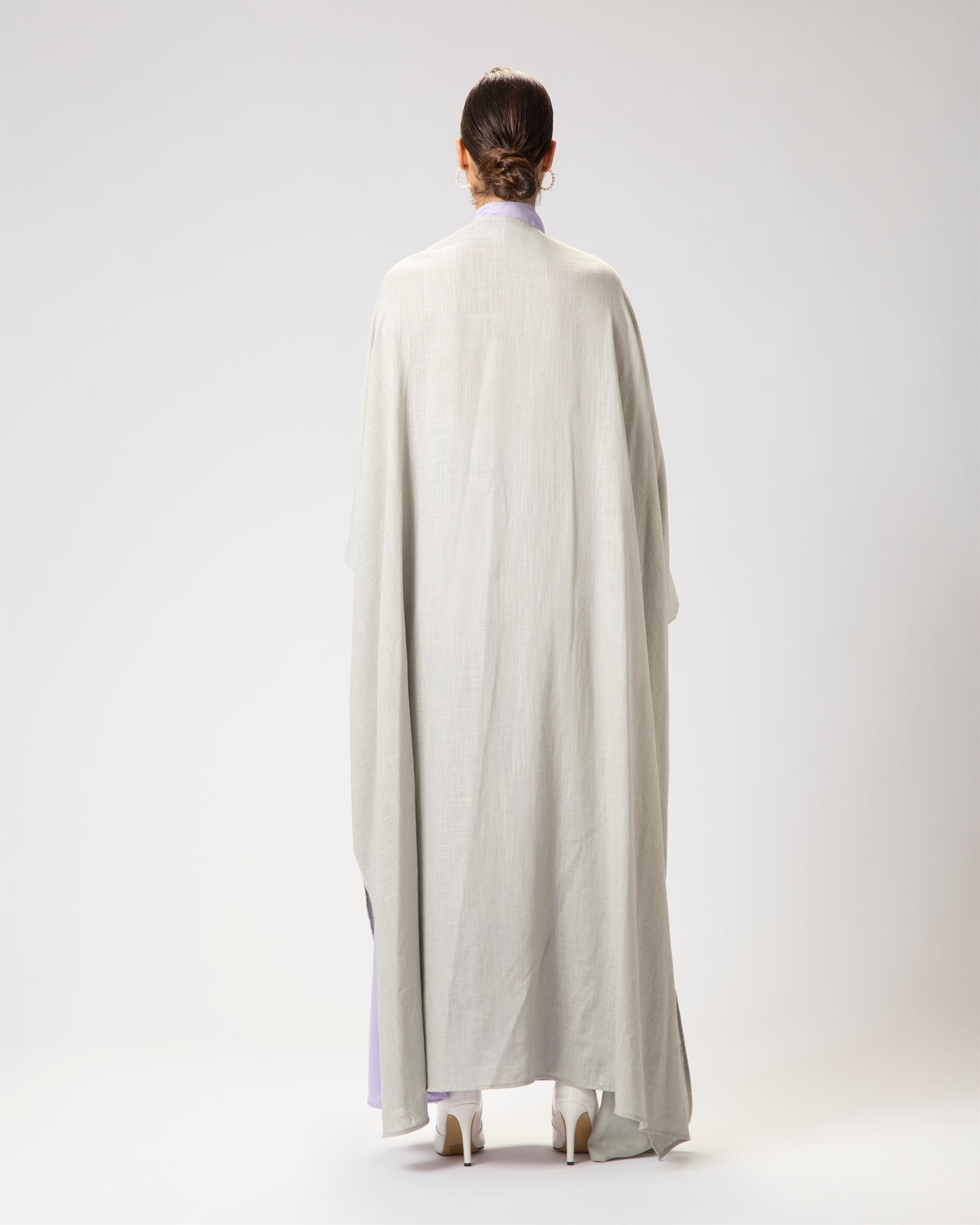 Light Gray Lnn Abaya